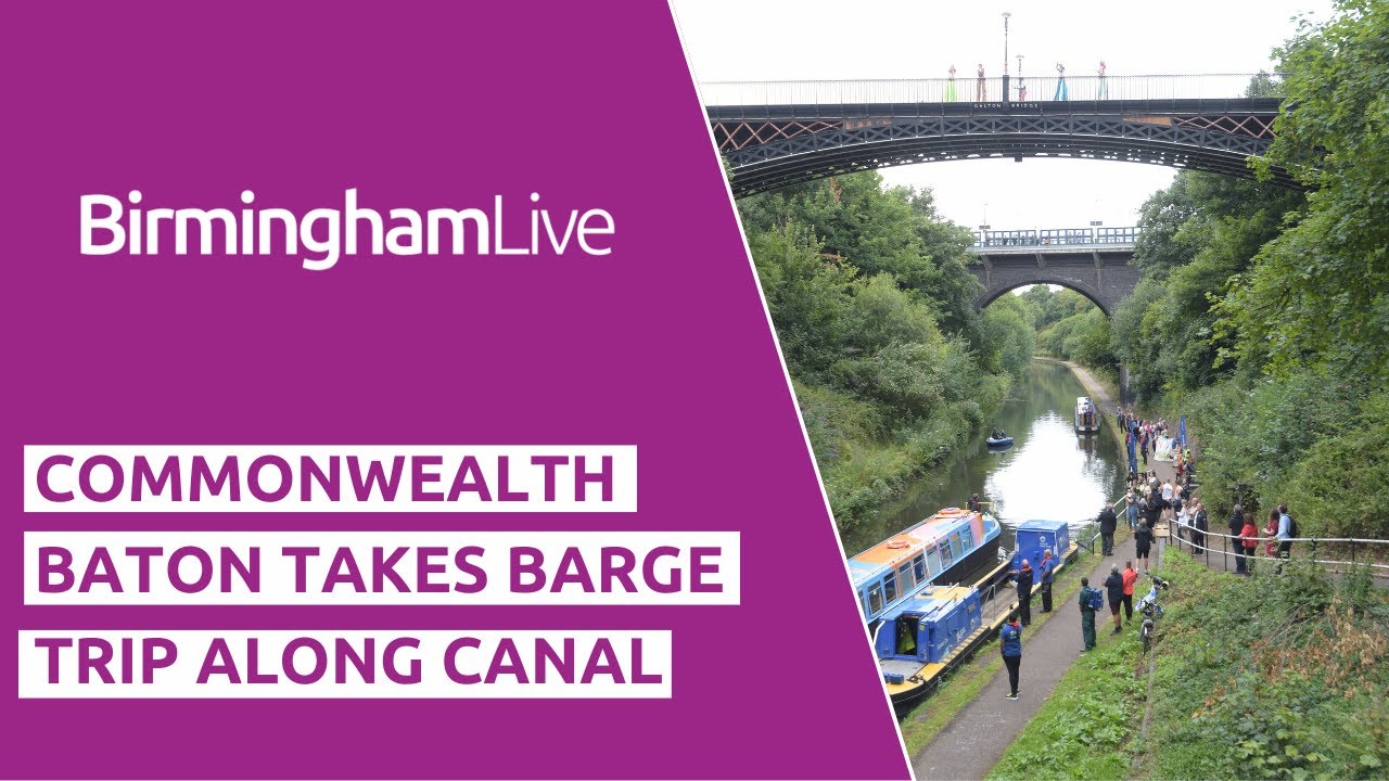Commonwealth baton continues to Smethwick and sails canal on barge