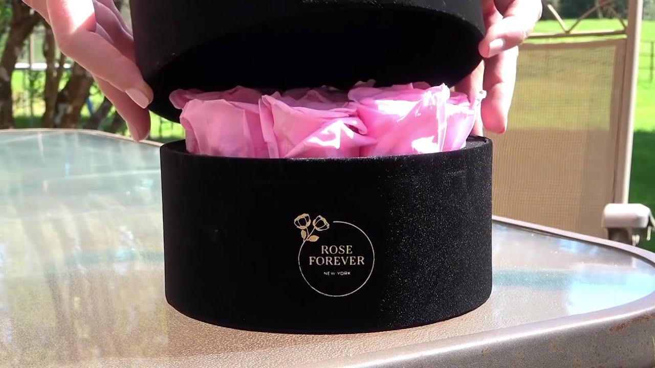 Unboxing Experience Rose Forever New York - Essential Round Pink Black ...