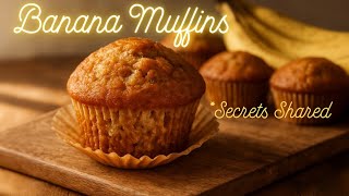 The BEST BAKERY STYLE BANANA MUFFINS #bananamuffins