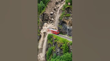 Terrifying Landslide Strikes Train Tunnel!