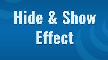 Jquery Hide and show effects on HTML elements - Learn JQuery in Hindi