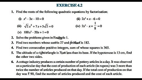 Quadratic Equations| 4th Question|Exercise 4.2 | Class 10th | NCERT Solutions| Mathematics Solutions