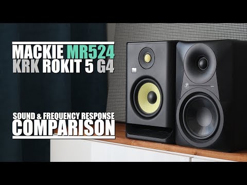 KRK Rokit 5 G4 RP5G4 vs Mackie MR524  ||  Sound & Frequency Response Comparison