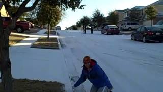 Sledding on a Baking Pan!