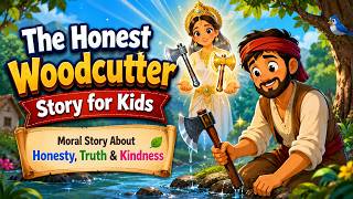 The Honest Woodcutter Story for Kids | Moral Story About Honesty, Truth #moralstories