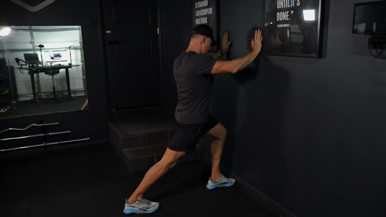 Calf Stretch Hands Against Wall