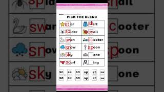 Blends / Worksheet / Fill in the blanks