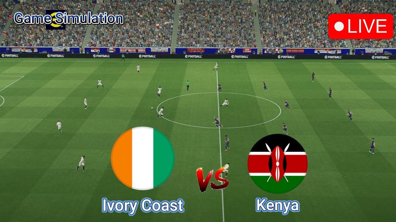 🔴LIVE : Ivory Coast vs Kenya | FIFA World Cup, Qualification CAF, Group F, - Video Game Simulation