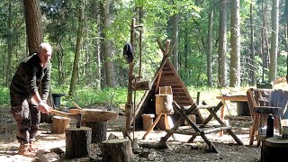 Living in a Tent | Carving, Wild Life & Campfire Chat - EP13