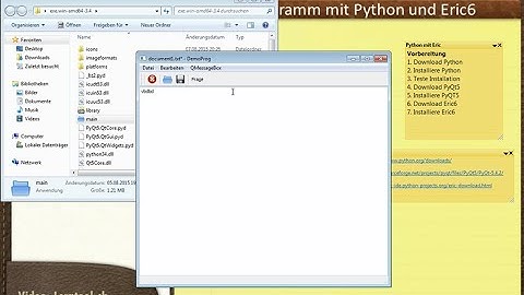 Teil 1 Vorbereitung für ein Programm mit Python QT und Eric