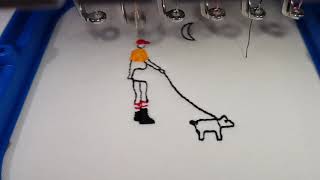Видео Brother pr1000e embroidery machine in at the Universe on a t-shirt store Amsterdam (автор: Joris)