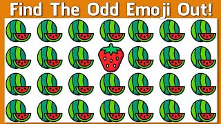 FIND THE ODD EMOJI OUT by Spotting The Difference #43| #emoji #emojichallenge #emojipuzzle#emojigame