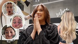 I dyed my hair from blonde to dark brown… bf &amp; friends reactions!!