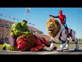 🦁🕷SPIDERMAN Wins the Legendary Lions Racing Championship - Epic Racing Challange