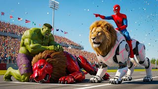 🦁🕷SPIDERMAN Wins the Legendary Lions Racing Championship - Epic Racing Challange screenshot 1