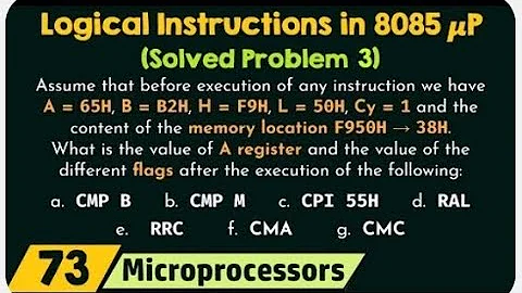 #digitalelectronics | logical Instructions in 8085 MEU p (solved problem 3)