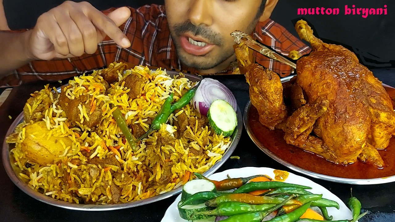 bengali style Mutton Dum Biryani & Oily whole chicken Kosha Feast! 🍖🔥 Big bite Mukbang SHOW