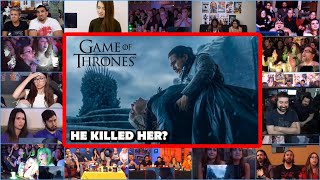 Youtubers React To Jon Snow Killing Daenerys | Game Of Thrones S8 Ep 6 Finale Reaction Mashup