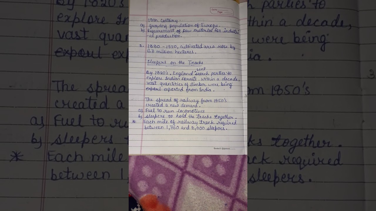 forest society and colonialism .short notes for exam preparation. 👍👆👆