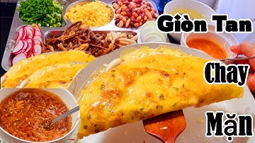 Review bánh xèo nấm chay sữa tươi _cốt dừa giòn tan như ý _ Pha nước mấm chay ngon