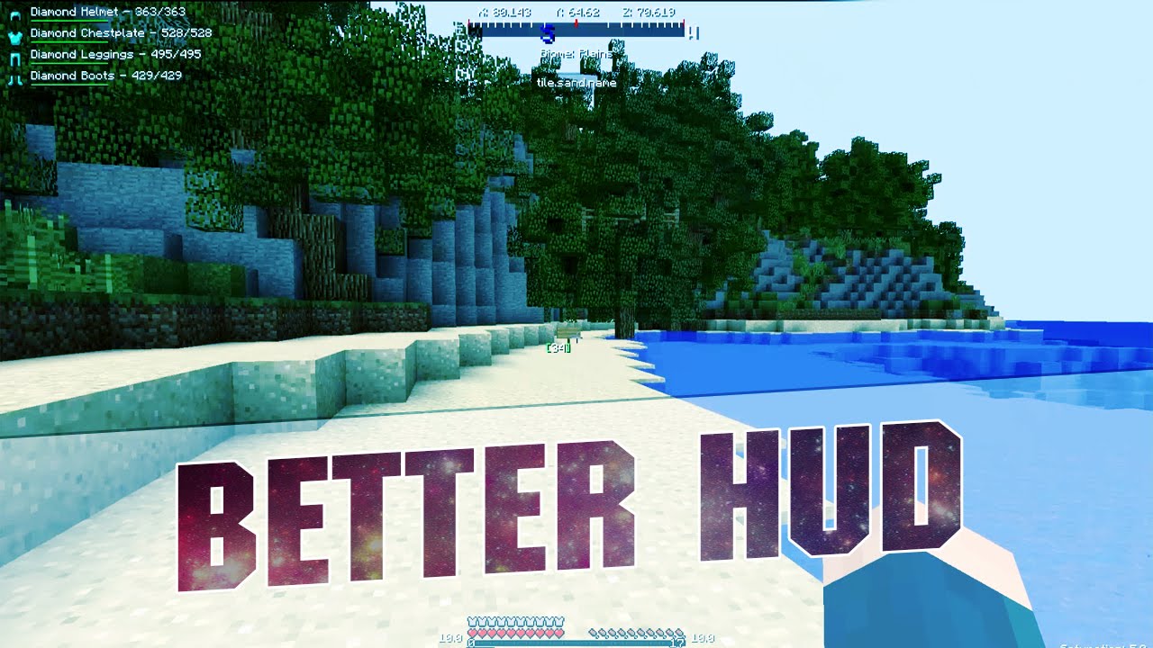 Minecraft Mod Better Hud New Hud Elements To Minecraft 1 7 10 Forge 15 Mods Youtube