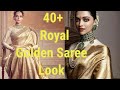 Royal look in golden saree sonalfashiondecodes 2022 savesoil