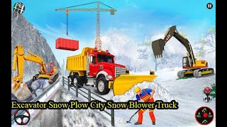 Excavator Snow Plow City Snow Blower Truck - Heavy Excavator Simulator screenshot 5