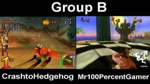 IAS2: Group B - Mr100PercentGamer vs CrashtoHedgehog CTR Race to beat Ripper Roo & 2 Tokens Part 1