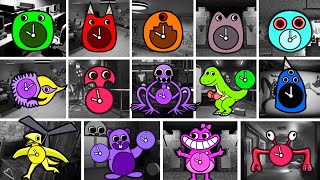 Garten of Banban: 1,2,3,4,5,6,7,8,9,10,11,12 - Clock Screen Comparison   Monsters Chapters (Concept)