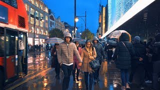 Rainy London Night Walk - Oxford Circus to Blackfriars Station