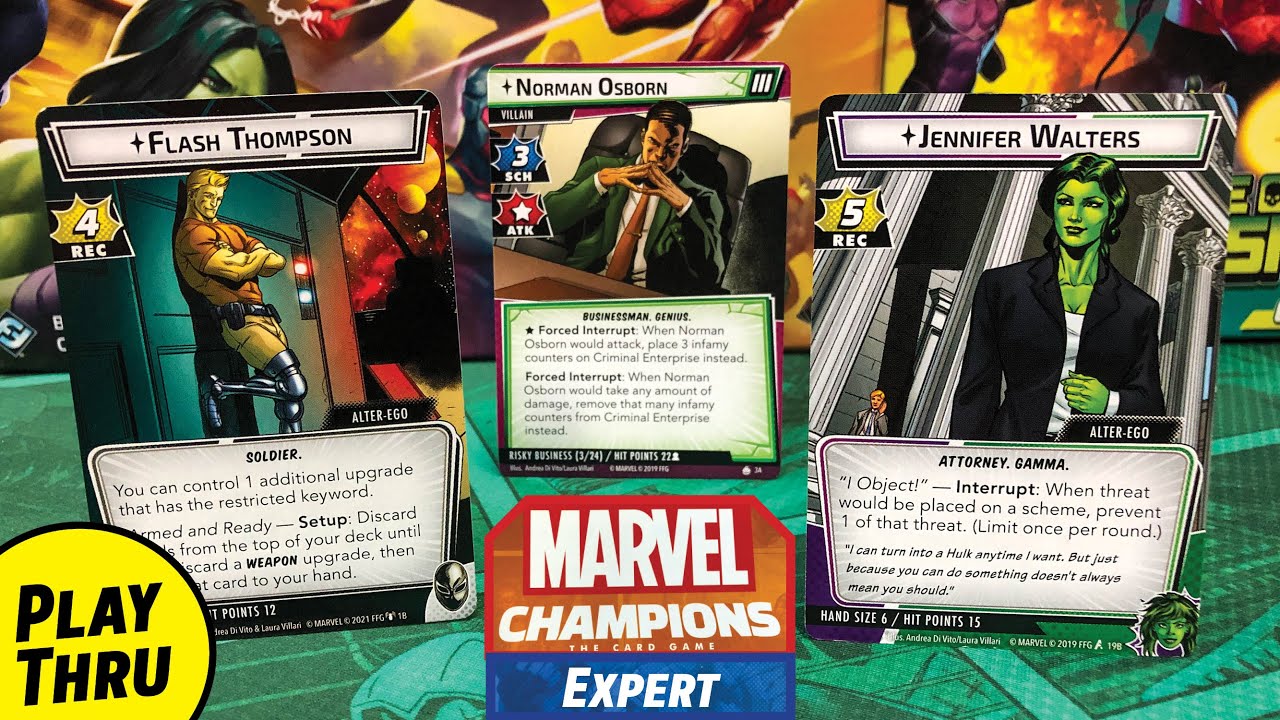 VENOM & SHE-HULK take on an Expert NORMAN OSBORN / GREEN GOBLIN in a Marvel  Champions Playthrough - YouTube