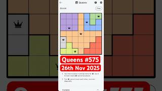 LinkedIn queens #575 today’s  answer #linkedin #Games #Queens #Tango #Pinpoint #dailypuzzle #shorts
