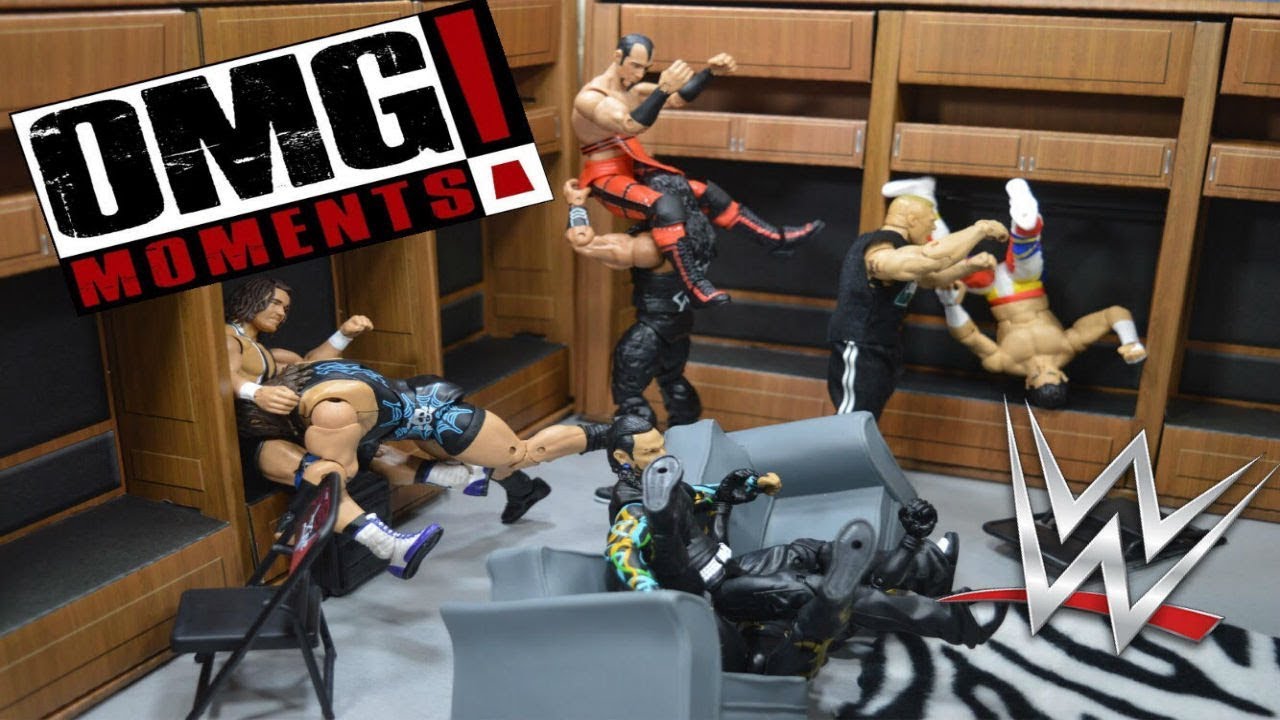 wwe action figures set up