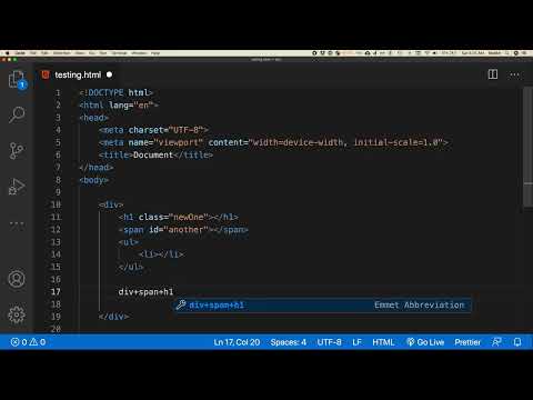 using emmet in vscode