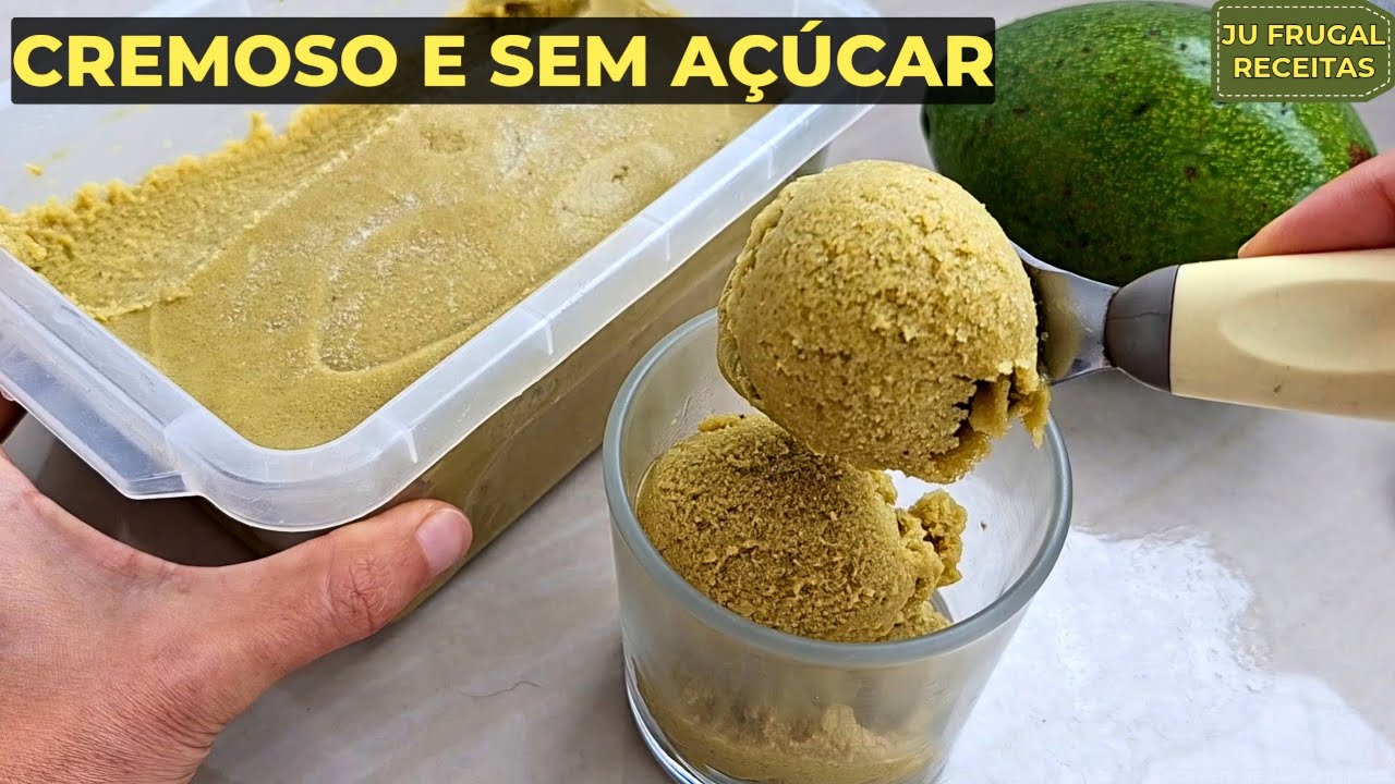 Saudável e Delicioso: Como Fazer SORVETE de ABACATE Cremoso Sem Açúcar Super Fácil