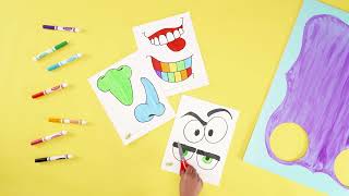 Crayola Jumbo Tips y pintura cartel Crayola | Juego creativo de caritas locas y divertidas