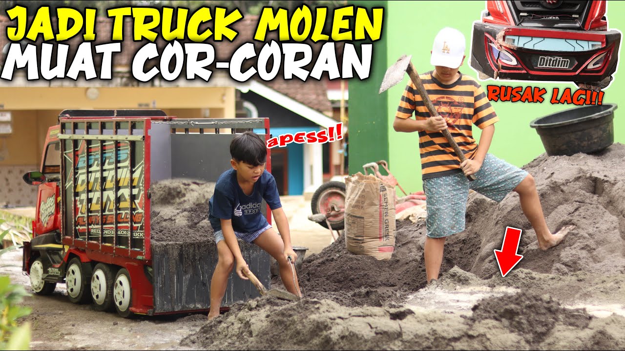 TRUK MOLEN DIMAS!! BANTU AYAH MUATAN EXTREME, BUMPER DEPAN SAMPAI RUSAK!!!