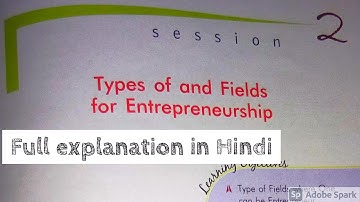 Types of and Fields for Entrepreneurship class 9(IT) full explanation in Hindi Sumita Arora code402