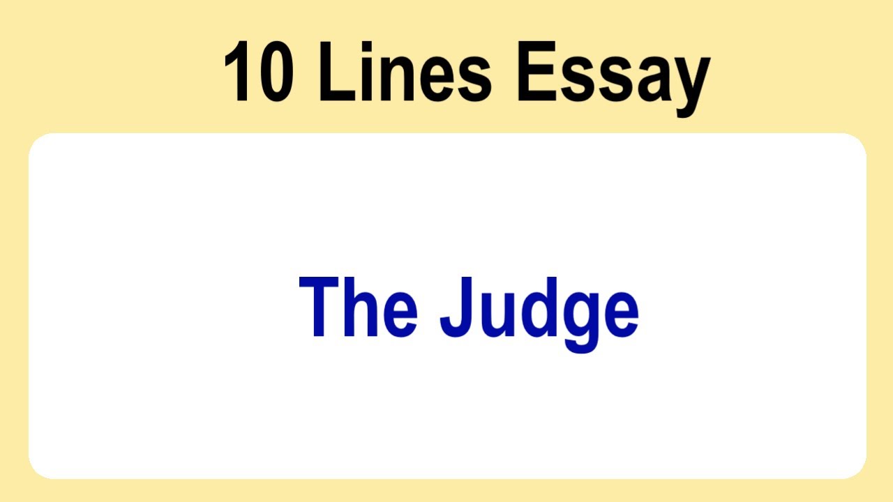 essay on judge in english