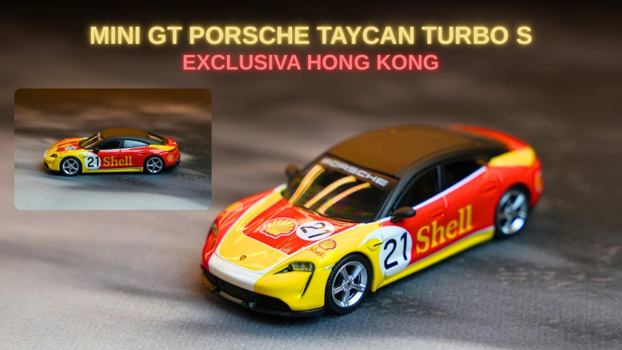 MINI GT X TINY　ポルシェ タイカン ターボ S　 SHELL 1/64スケール MINI GT「ポルシェ・タイカンターボS」(バルカノ