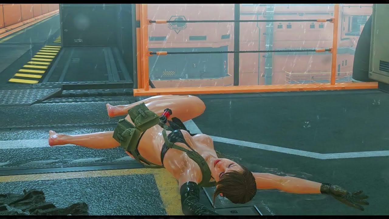 quiet, cutscene, mgsv, mgsv quiet rain cutscene, mgsv quiet shower scene, q...