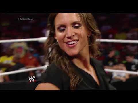 Stephanie Mcmahon And  Brie Bella Contract Signing 8-4-14