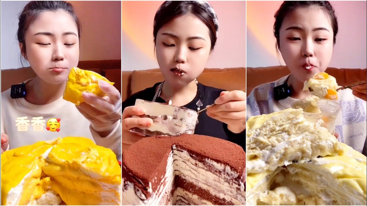 ASMR - #2 || *yuanzi271358039* MILLE CREPE CAKE EATING