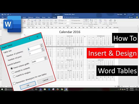 How to Insert Tables in Microsoft Word Tutorial For Beginners - Lesson 9