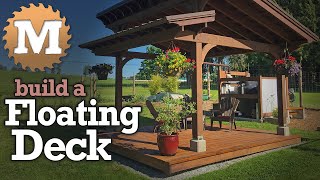 How to Build a Floating Deck - low profile design and footings