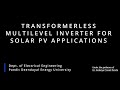 Switched capacitor Multilevel Inverter | Common ground | 7-level | PV | Self balancing | PDEU | 2025