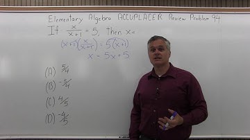 ACCUPLACER Review: Elementary Algebra Problem 94 - Mathematics with Dan Avedikian