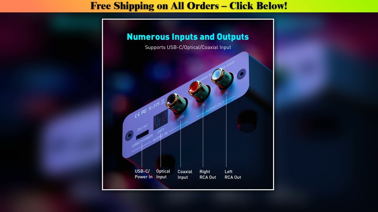 Fosi Audio K5 PRO Gaming USB DAC With Microphone Headphone Amplifier Mini Audio Decoder for PS5