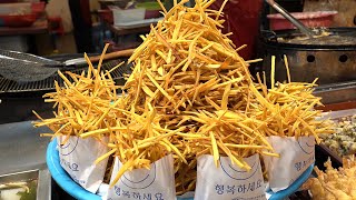 하루 20kg씩 팔리는 산더미 고구마스틱? 부산깡통시장 최초 분식집(떡볶이, 어묵, 튀김)┃Fried sweet potato, Tteokbokki,Korean street food
