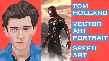 Tom Holland Vector Art Portrait || Speed Art || Tutorial || Using Adobe Illustrator